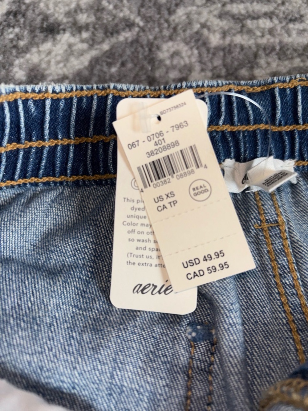 Aerie XS new with tags Light Wash Ripped Denim Shorts - Picture 4 of 4